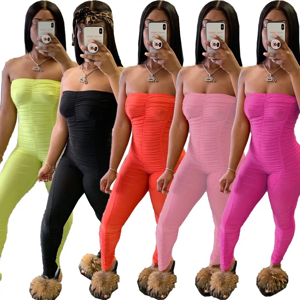Scrunch halter jumpsuits (S)